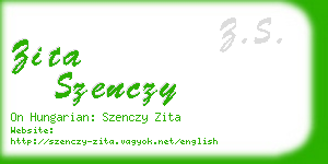 zita szenczy business card